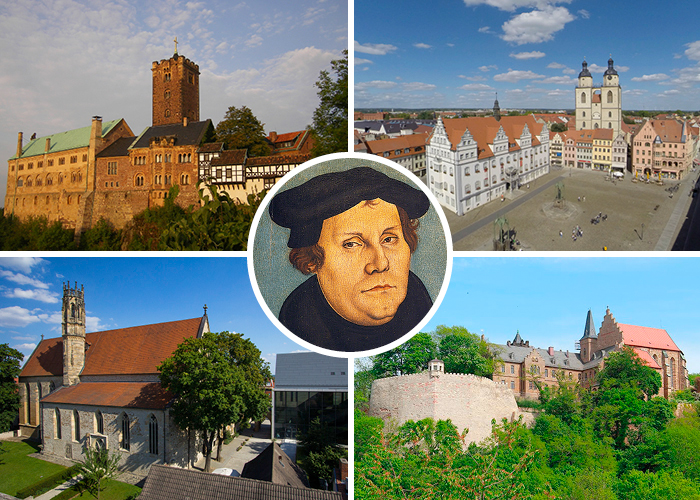 Fotocollage mit ausgewählten Lutherorten