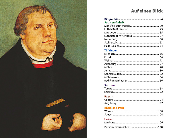 Eine Seite aus dem Martin Luther Reiseführer